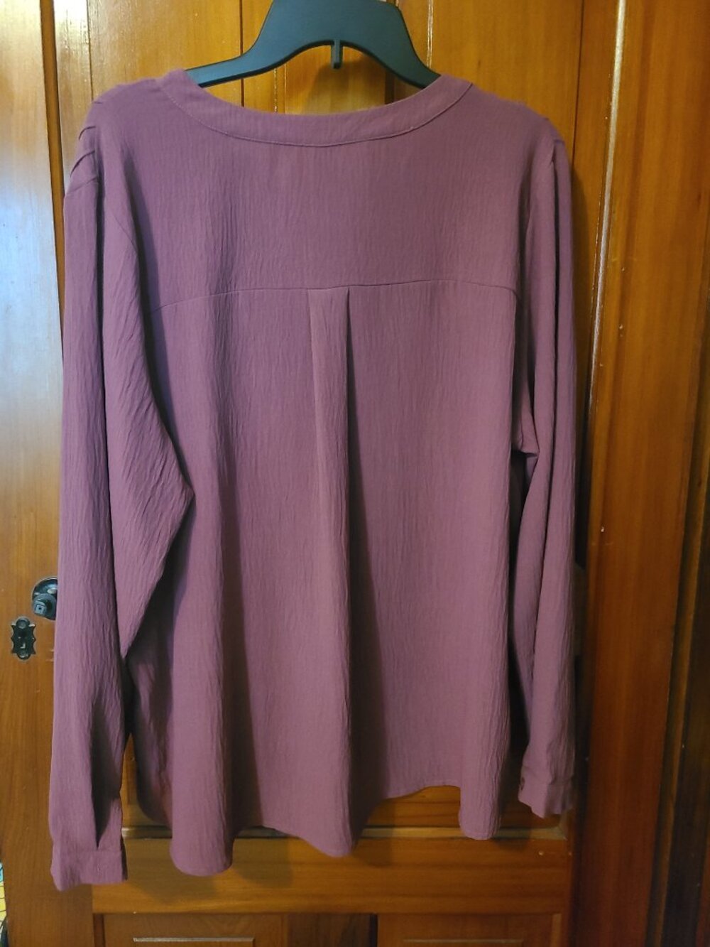 Blouse Pintucked front 2X Mauve Purple - Picture 2 of 4